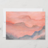 山の日没の水の色素朴結婚の セーブザデート (裏面)