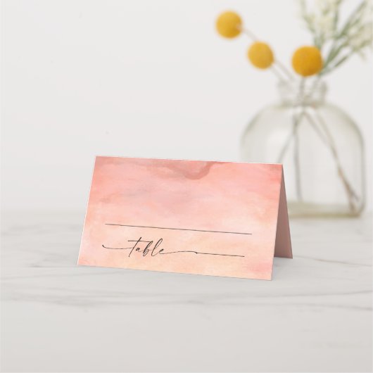 山の日没の水の色素朴結婚の プレイスカード (正面)