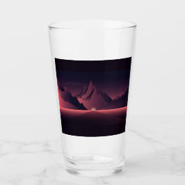 山の日没イラストレーション タンブラーグラス