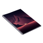 山の日没イラストレーション ノートブック (右側)