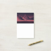 山の日没イラストレーション ポストイット (デスク上)