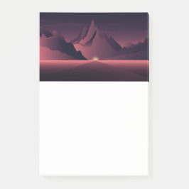 山の日没イラストレーション ポストイット