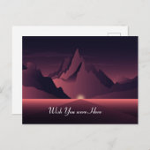 山の日没イラストレーション ポストカード (正面/裏面)