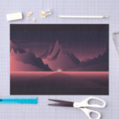 山の日没イラストレーション 薄葉紙 (クラフト)