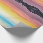 山の日没、空の上と下 ラッピングペーパー (角)