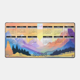 山の日没 – 2026会社カレンダー デスクマット