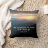 山の日没: Muirのテンプレートを呼ぶMtns クッション (ブランケット)