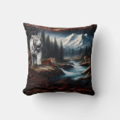 山の景色がベンガルの虎 クッション (正面)