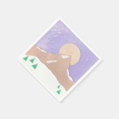 山の景色とカクテル スタンダードカクテルナプキン (角)