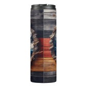 山の景色に囲まれたハゲのワシ タンブラー (裏面)