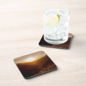 山の景色の上の夕日 コースター (右側)