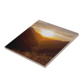 山の景色の上の夕日 タイル (側面)