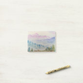 山の景色の水彩画 ポストイット (デスク上)