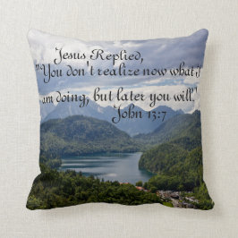 山の景色の聖書の詩の装飾用クッション クッション