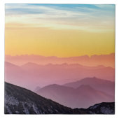 山の景色を夕焼けセラミックタイル タイル (正面)