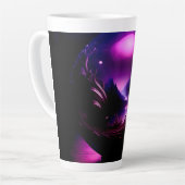 山の景色を持つ紫の透明な球体 カフェラテマグ (左アングル)