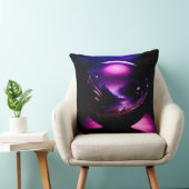 山の景色を持つ紫の透明な球体 クッション (椅子)