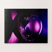 山の景色を持つ紫の透明な球体 ジグソーパズル (横)