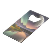 山の景色を越える月 クレジットカード栓抜き (正面アングル)