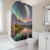 山の景色を越える月 シャワーカーテン (インサイチュ)