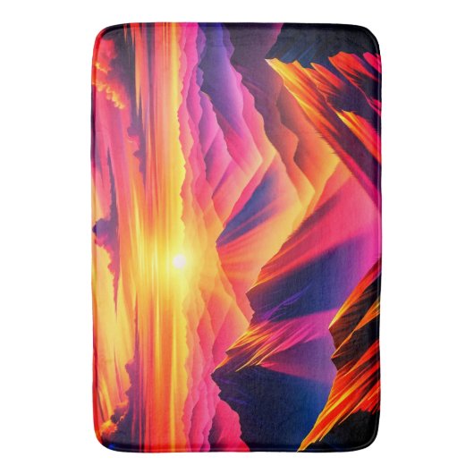 山の景色 バスマット (正面縦)