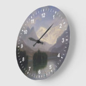 山の景色 ラージ壁時計 (傾斜)