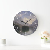 山の景色 ラージ壁時計 (ホーム)