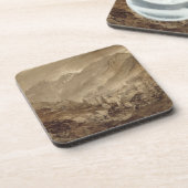 山の景色、Macugnaga 1845年(ペン及び茶色I コースター (左側)