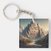 山の景観主は私の岩の詩篇18:2 キーホルダー (正面)