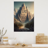 山の景観主は私の岩の詩篇18:2 ポスター (キッチン)