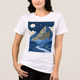 山の月明かり トライブレンドTシャツ
