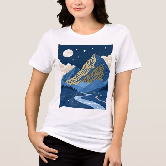山の月明かり トライブレンドＴシャツ (正面)