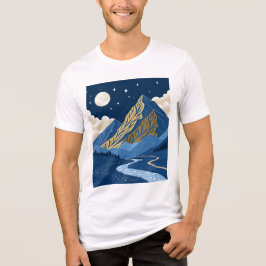 山の月明かり トライブレンドTシャツ