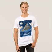 山の月明かり トライブレンドTシャツ (正面全面)