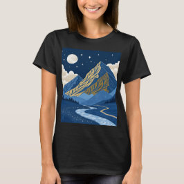 山の月明かり Tシャツ