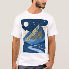 山の月明かり Tシャツ
