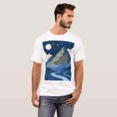 山の月明かり Tシャツ (正面フル)