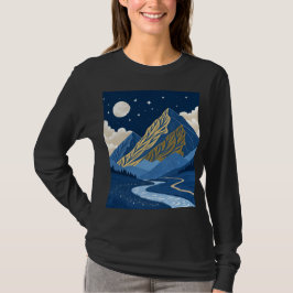 山の月明かり Tシャツ