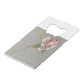 山の月桂樹の枝と葉花咲き クレジットカード栓抜き (裏面アングル)