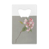 山の月桂樹の枝と葉花咲き クレジットカード栓抜き (裏面)