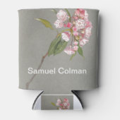 山の月桂樹の枝と葉花咲き 缶クーラー (正面)