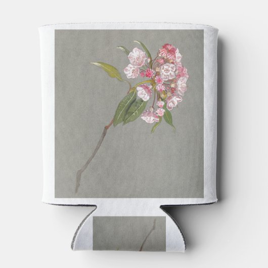 山の月桂樹の枝と葉花咲き 缶クーラー (裏面)