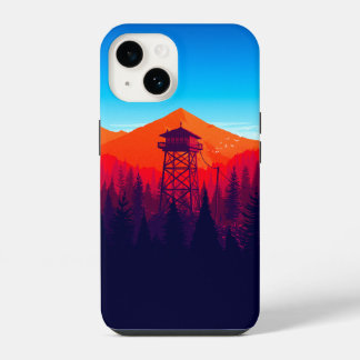 山の望楼の景色のスマホケース - 鮮やかな自然 iPhone 14ケース