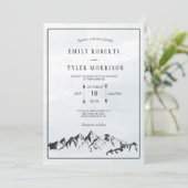 山の木々が生い茂る森のウェディング招待状 招待状 (スタンド正面)