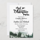 山の木のぬくもり感じるカップルシャワー招待状 招待状 (正面)