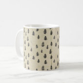 山の木イラスト パターン 田舎風 コーヒーマグカップ (正面左)