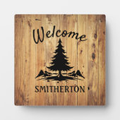 山の木素朴材苗名 フォトプラーク (正面)