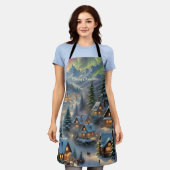 山の村のクリスマス、極光 エプロン (着用した状態)