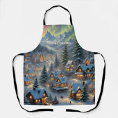 山の村のクリスマス、極光 エプロン (正面)