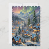山の村のクリスマス、極光 カード (正面)